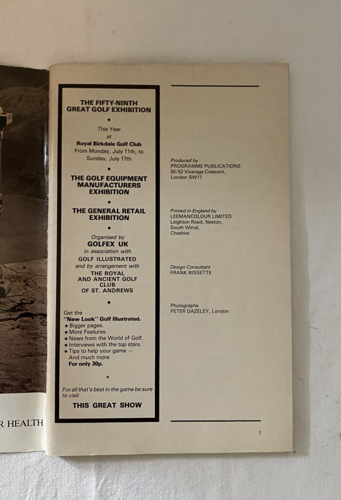 Open Golf Championship: Official Programme 1983
