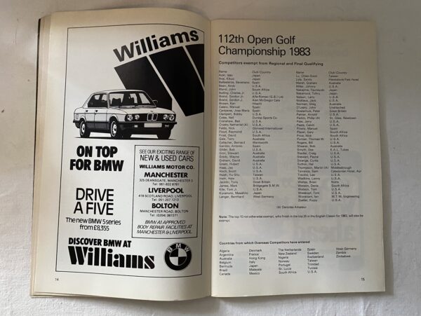 Open Golf Championship: Official Programme 1983 - Image 4
