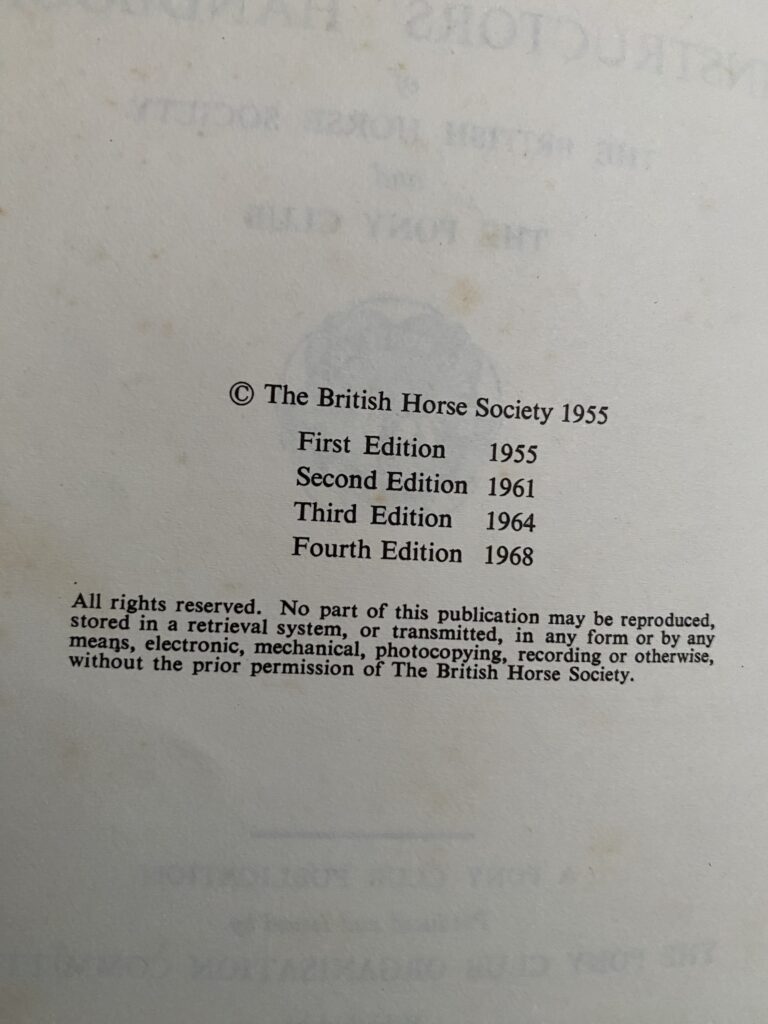 The Instructors’ Handbook of The British Horse Society and The Pony Club